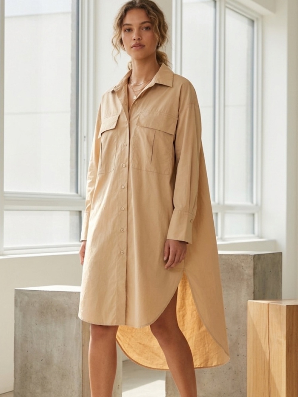Zara Light Camel Shirt Jacket